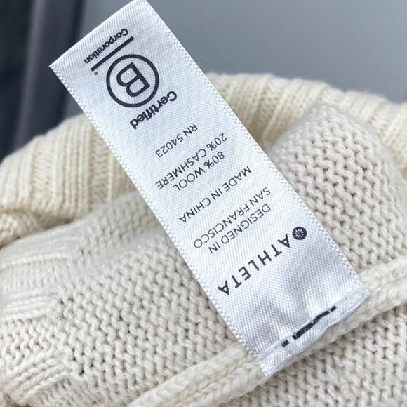 Athleta Wool Cashmere V-Neck Tunic Sweater, Dove - Picture 3 of 7